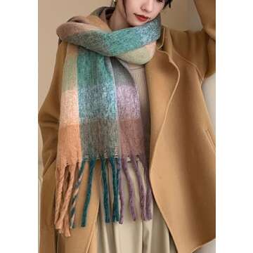 Wander Agio Winter Women Warm Scarf Long Shawl Large Scarves Cold Weather Thick Blanket Scarfs Color...