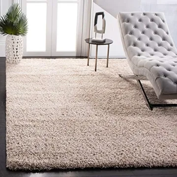 Safavieh California Shag Collection Area Rug - 6'7" x 9'6", Beige, Non-Shedding & Easy Care, 2-inch ...