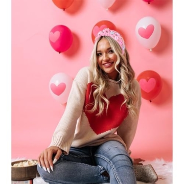 CEALXHENY Valentine's Day Headband Stylish XOXO Love Heart