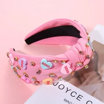 CEALXHENY Valentine's Day Headband Stylish XOXO Love Heart