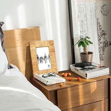 Handmade 5x7 Rattan Picture Frame for Boho Homes