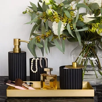 Bathroom Accessory Set, Gold Bathroom Accessories, Matte Black Bathroom Accessories Sets Complete, Bathroom Assesssories Set, Farmhouse Bathroom Decor, Bathroom Soap Dispenser Set, Boho Bathroom Decor