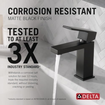 Delta Matte Black Modern Bathroom Faucet - Durable & Stylish