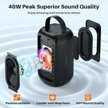 Bobtot Karaoke Machine for Adults, 40W Peak Portable Bluetooth Speaker with Wireless Microphone, Mag...