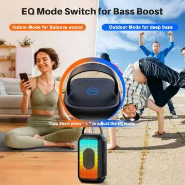 Bobtot Karaoke Machine for Adults, 40W Peak Portable Bluetooth Speaker with Wireless Microphone, Magic Sound, Echo, EQ Mode, Loud Stereo, Deep Bass, RGB, 16H Playtime, Supports AUX/USB/FM, Black