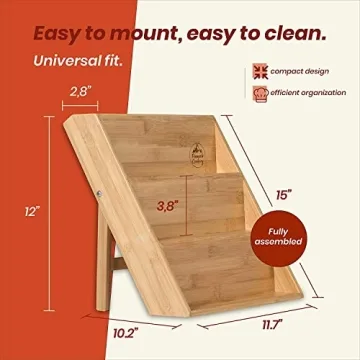 Pinnacle Cookery Bamboo Spice Rack - Eco-Friendly 3-Tier Organizer