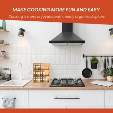 Pinnacle Cookery Bamboo Spice Rack - Eco-Friendly 3-Tier Organizer