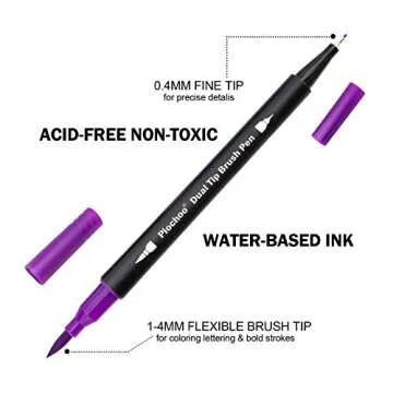 Dual Tip Brush Marker Pens for Art & Coloring