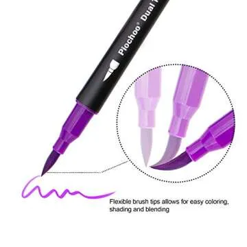 Dual Tip Brush Marker Pens for Art & Coloring
