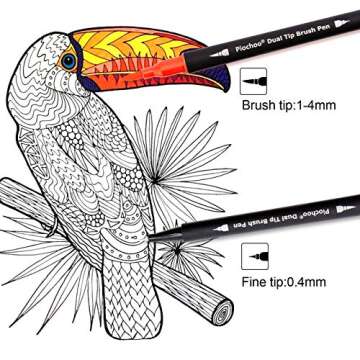 Dual Tip Brush Marker Pens for Art & Coloring