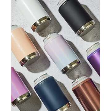 Maars Standard Can Cooler for Beer & Soda | Stainless Steel 12oz Beverage Sleeve, Double Wall Vacuum Insulated Drink Holder - Moonrock Glitter, 4 Pack