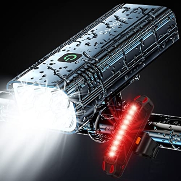 2025 New 6 LED 10000 Lumen Super Bright Bike Lights for Night Riding,360°Rotatable Bike Headlight,B...