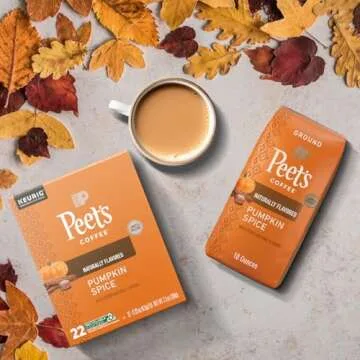 Peet's Coffee, Flavored Light Roast Keurig K-Cup Pods - Pumpkin Spice 22 Count (1 Box of 22 K-Cup Pods)