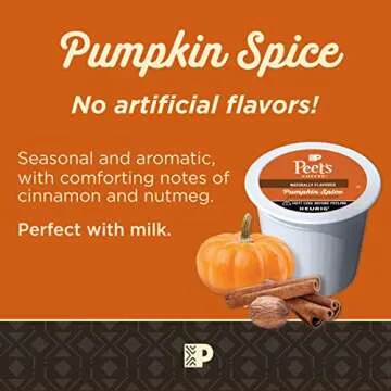 Peet's Coffee, Flavored Light Roast Keurig K-Cup Pods - Pumpkin Spice 22 Count (1 Box of 22 K-Cup Pods)