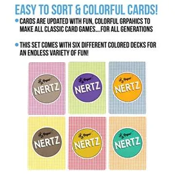 Regal Games Nertz Playing Cards 12 Pack - Decks of 12 Color Cards Wide-Size & Fun Playing Cards - Deck of Playing Cards for Poker, Solitaire, Blackjack & More