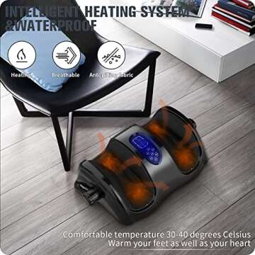 Gcdory Foot Massager Machine Shiatsu Massager Deep Tissue Electric Massager with Heat, Deep Kneading with Heat Therapy, Increases Blood Flow Circulation