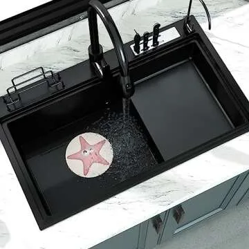 Bathtub Drain Stopper Cover - Silicone Bath Tub Stopper, Shower Drain Stopper, Drain Cover, Flat Drain Plug for Kitchen, Bathtub and Laundry, Cute Bathroom Accessories, 6 Inches, Pink