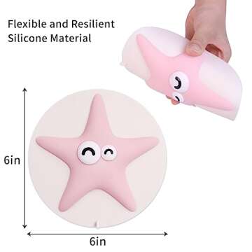 Bathtub Drain Stopper Cover - Silicone Bath Tub Stopper, Shower Drain Stopper, Drain Cover, Flat Drain Plug for Kitchen, Bathtub and Laundry, Cute Bathroom Accessories, 6 Inches, Pink