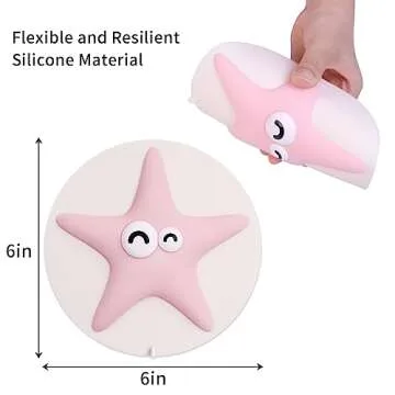 Bathtub Drain Stopper Cover - Silicone Bath Tub Stopper, Shower Drain Stopper, Drain Cover, Flat Drain Plug for Kitchen, Bathtub and Laundry, Cute Bathroom Accessories, 6 Inches, Pink