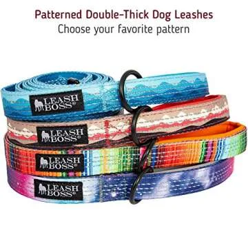 Leash Boss 6ft Dog Leash | Ultra Comfort Double-Thick Soft Padded Handle | Reflective Leash for Large Dogs, Medium Dogs | Heavy Duty Leash for Large Breed Dogs | Nylon Leash for Small Dogs/Puppies