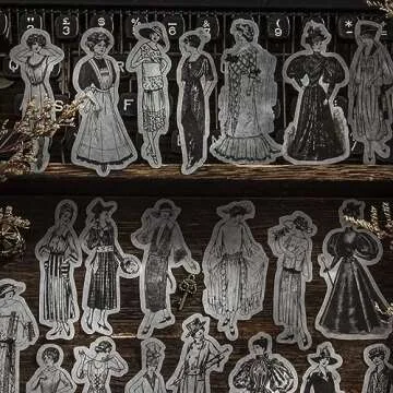 Alideco 100pcs Washi Stickers Set Vintage People Stickers for Journaling Scrapbooking Junk Journal Crafts Embelishment Decoration Diary Stickers