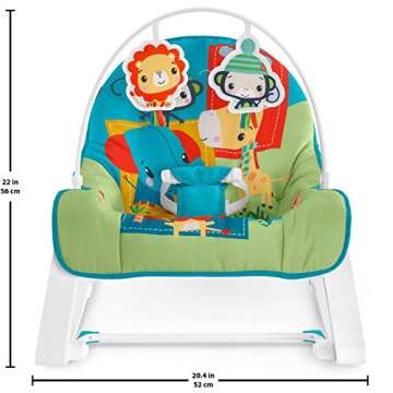 Fisher-Price Infant-to-Toddler Rocker – Jungle Blocks, portable baby rocking chair with toys for soothing or play [Amazon Exclusive]