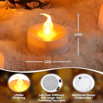 Topstone LED Tea Light Candles - Remote & Timer Included