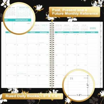 Elegant 2025 Monthly Planner with Floral Design and Tabs