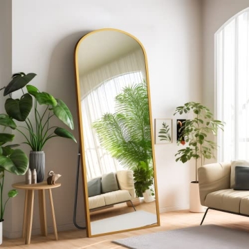 Gold Arched Full-Length Mirror Elegant Functional 71x32