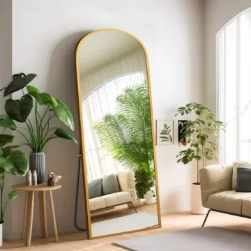 Gold Arched Full-Length Mirror Elegant Functional 71x32