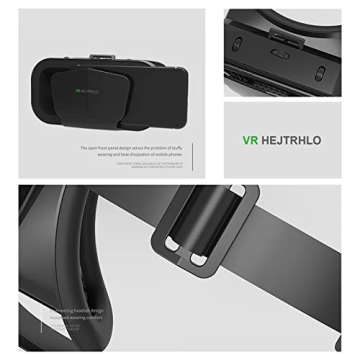 VR Headset Virtual Reality VR 3D Glasses VR Set 3D Virtual Reality Goggles,Adjustable VR Glasses Support 7.2 Inches [with Controller+Two Eye Masks]