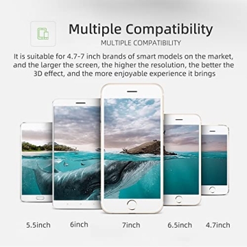 VR Headset Virtual Reality VR 3D Glasses VR Set 3D Virtual Reality Goggles,Adjustable VR Glasses Support 7.2 Inches [with Controller+Two Eye Masks]