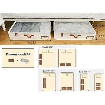 Underbed Storage Box Set - Sturdy & Stylish Organizer