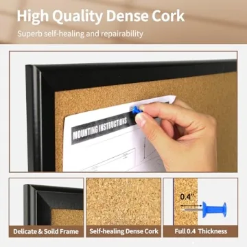 Elegant 48" x 36" Cork Board for Home and Office Organization