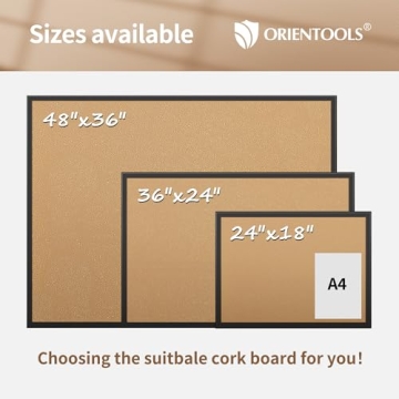 Elegant 48" x 36" Cork Board for Home and Office Organization