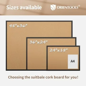 Elegant 48" x 36" Cork Board for Home and Office Organization