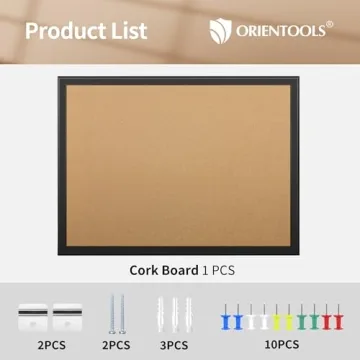 Elegant 48" x 36" Cork Board for Home and Office Organization