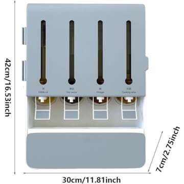 BOWINGBO Condiment Holder - Oil & Vinegar Storage Dispenser, Seasoning Wall Rack, Kitchen Storage for Spices, Vinegar, Other Liquids