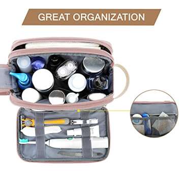 BAGSMART Toiletry Bag for Women, Cosmetic Makeup Bag Organizer, Travel Bag for Toiletries, Dopp Kit ...