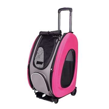 ibiyaya - Compact 5-in-1 Convertible and Foldable Small Pet Carrier and Stroller - Multifunctional C...