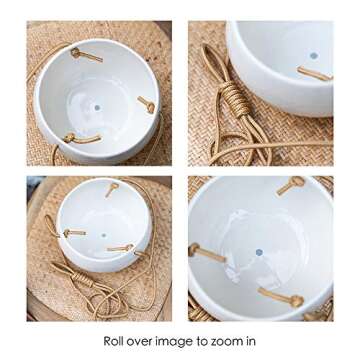 YXMYH Modern White Ceramic Hanging Planter for Indoor Use