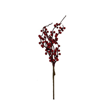 CraftMore 16 Inch Christmas Red Berry Twig Stem Set of 12
