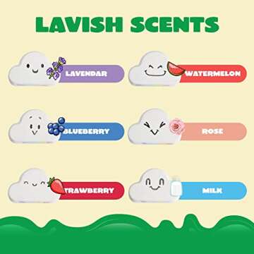 JOYIN Rainbow Bath Bombs Gift Set, 6 Packs Cloud Shaped Bubble Bath Bombs with Assorted Cute Faces, Natural Essential Oil SPA Bath Fizzies Set, Kids & Women Birthday Gift Easter Basket Stuffers