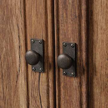 Sauder Palladia Library with Doors/Book Shelf, L: 29.37" x W: 13.90" x H: 71.85", Vintage Oak