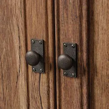 Sauder Palladia Library with Doors/Book Shelf, L: 29.37" x W: 13.90" x H: 71.85", Vintage Oak