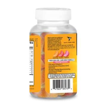 Airborne 750mg Vitamin C Immune Support Supplement Gummies for Adults, Assorted Fruit Flavor, Gluten Free Crafted Blend with Powerful Antioxidants Vitamins A C & E, 42 Gummies (2 Pack)