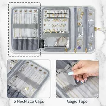 MATEIN Jewelry Travel Case for Stylish Organization