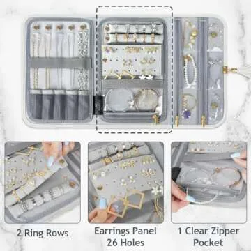 MATEIN Jewelry Travel Case for Stylish Organization
