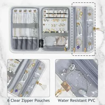 MATEIN Jewelry Travel Case for Stylish Organization