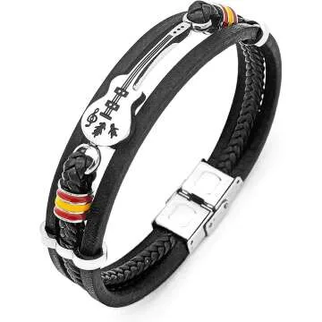 Eymi Leather Cuff Bracelet - Handmade & Adjustable